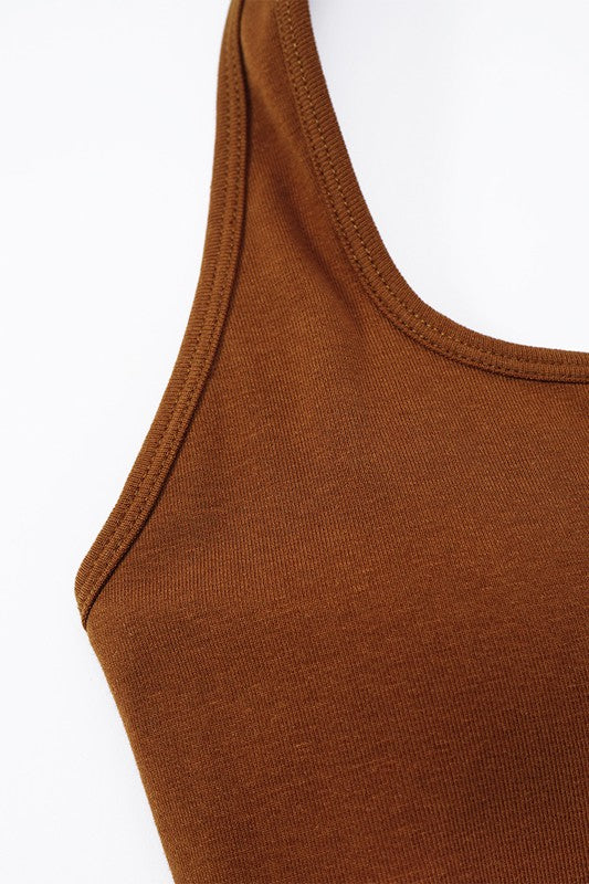 Brown tank top on a white background