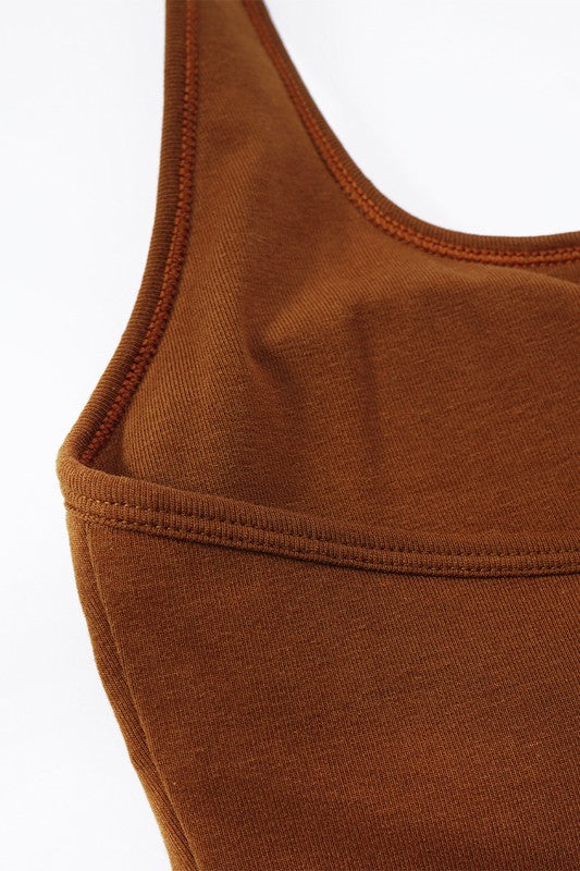 Brown tank top on a white background