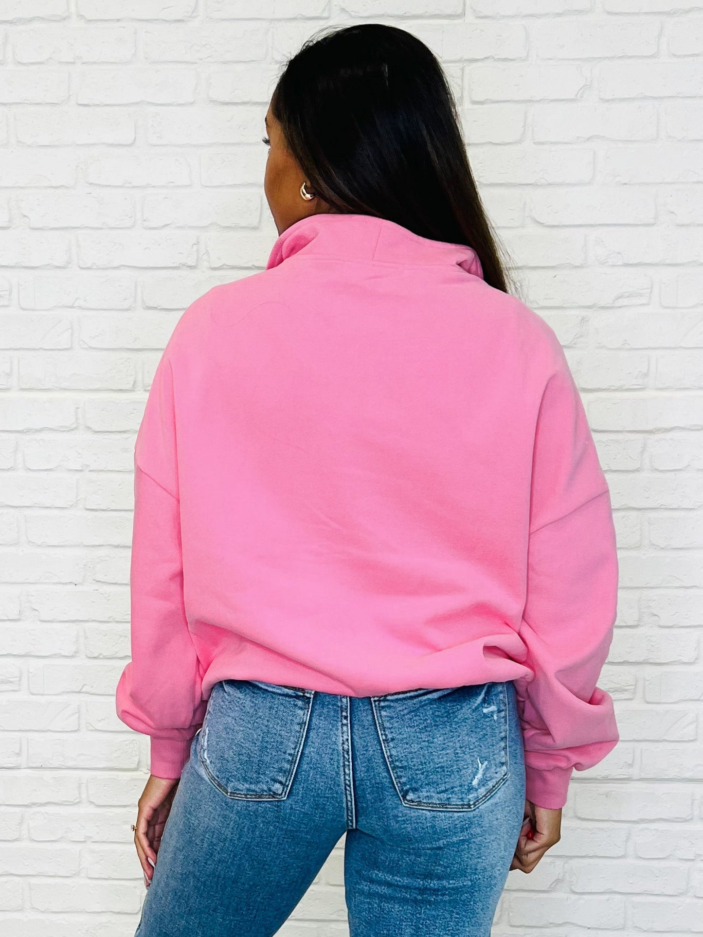 Delight Half Zip Pullover in Pink
