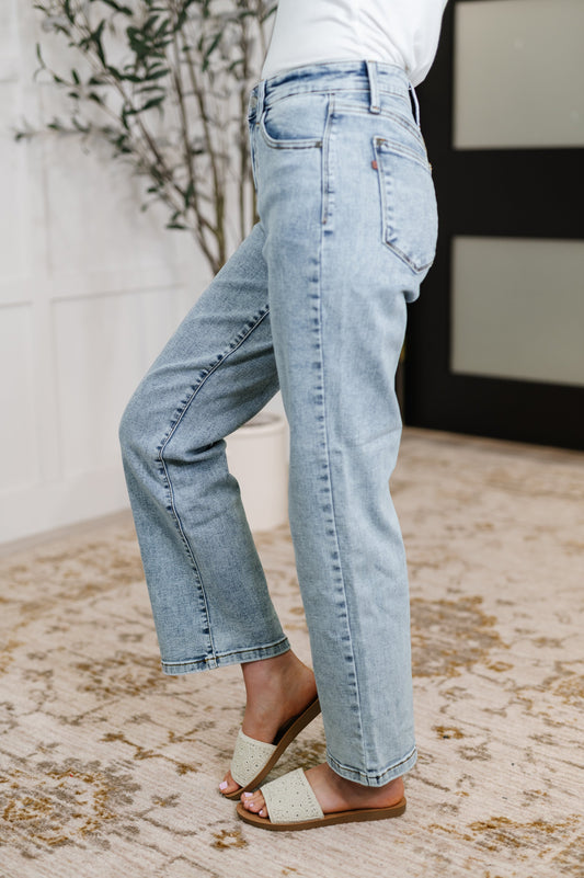 Debbie High Rise Stone Wash Straight Fit Jeans by Judy Blue