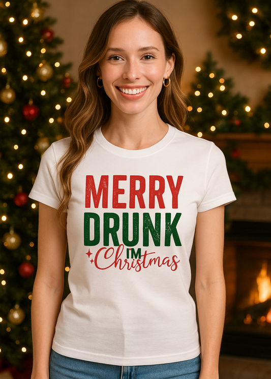 merry drunk i'm christmas humor tshrt