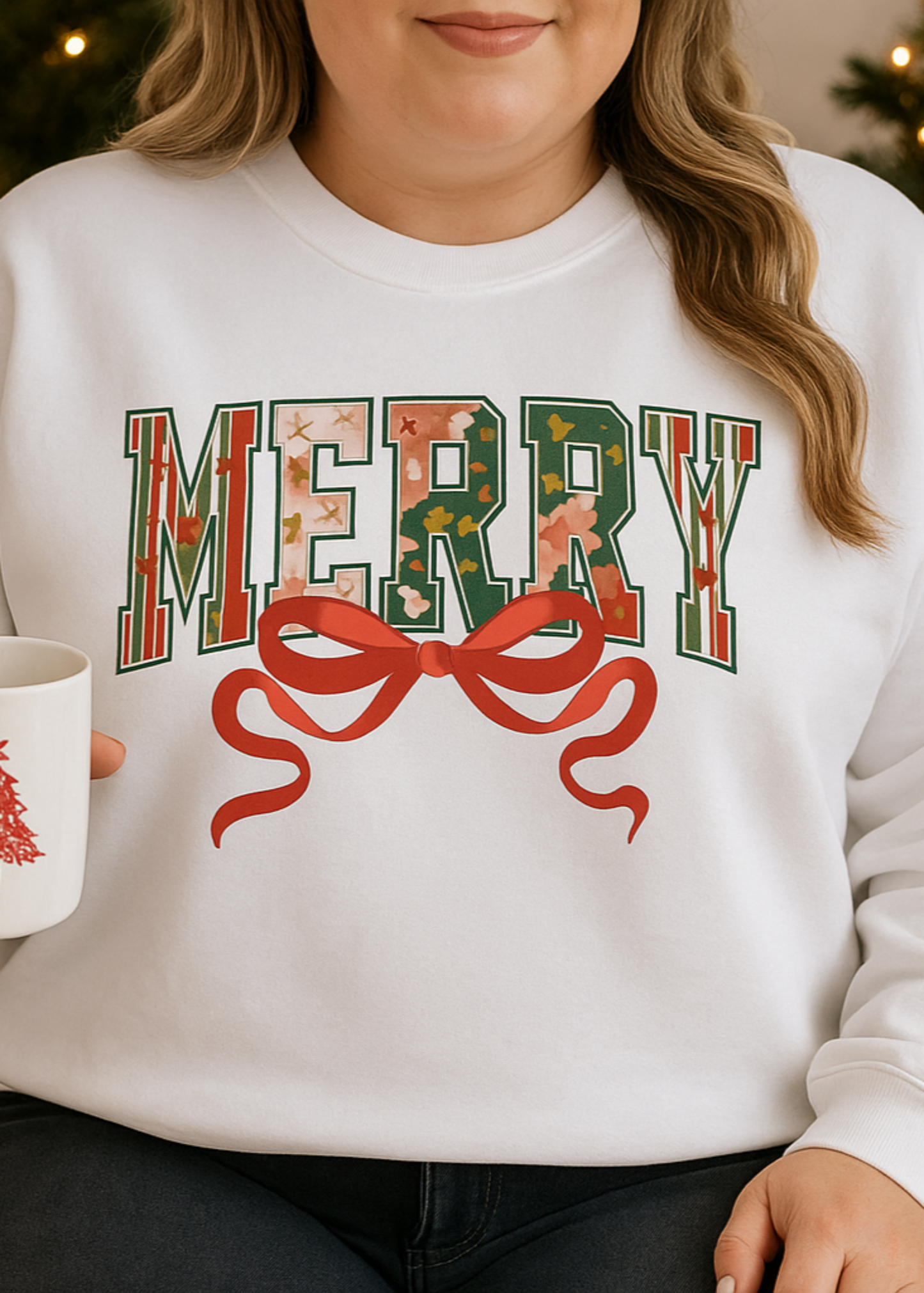 Bow-tiful Merry Graphic Tee and Sweatshirt