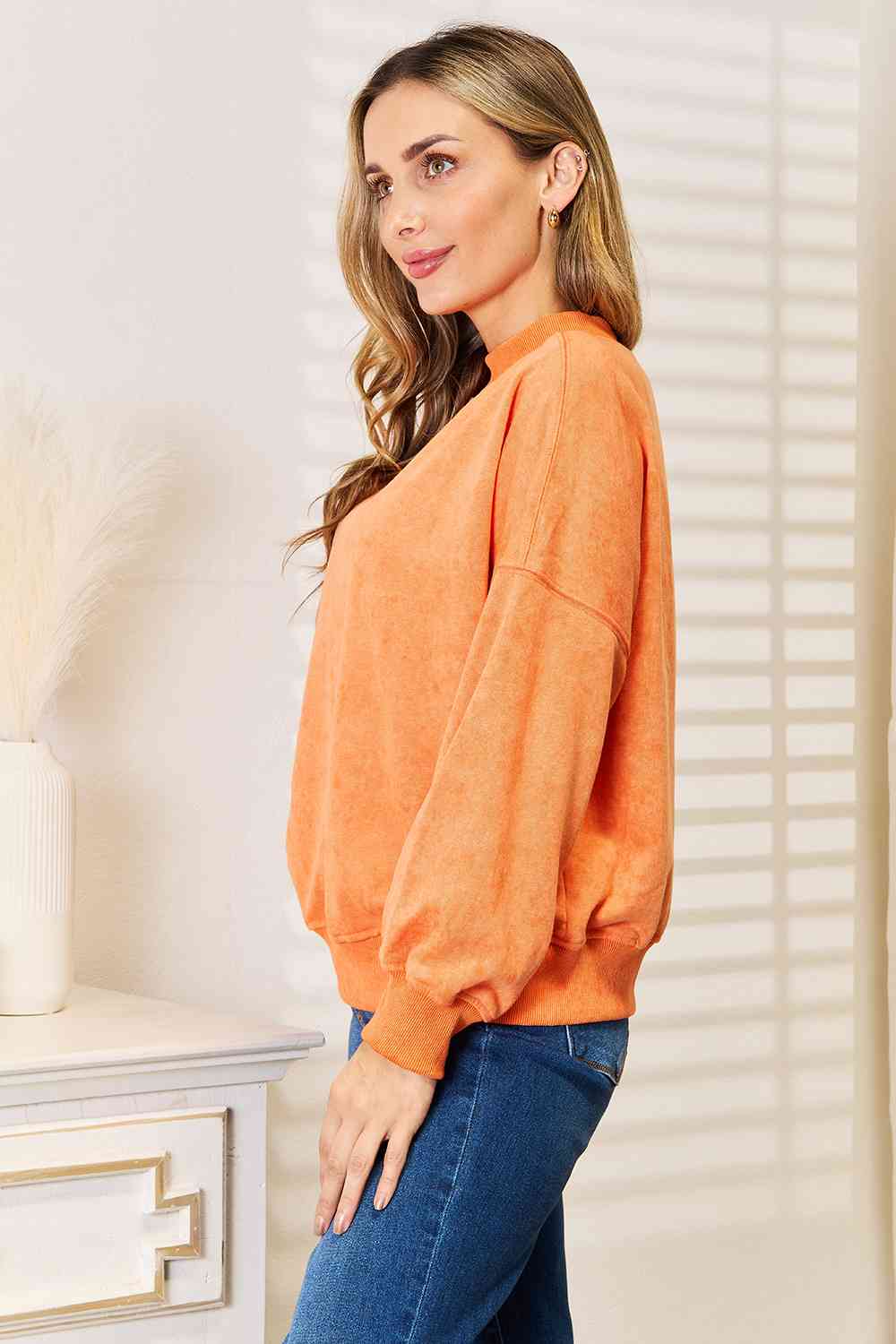 Pumpkin Dropped Shoulder Sweatshirt