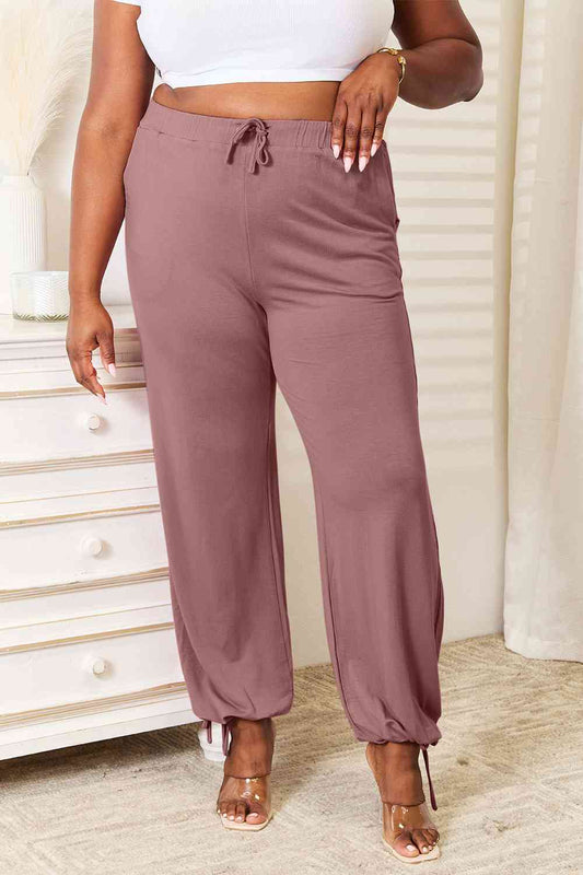 Soft Rayon Drawstring Waist Pants with Pockets (2 colors)
