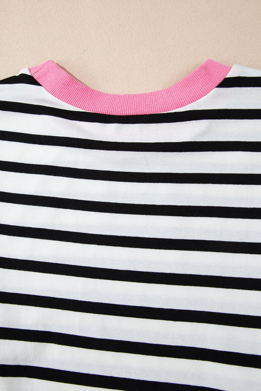 Striped Contrast Edge Long Sleeve Top