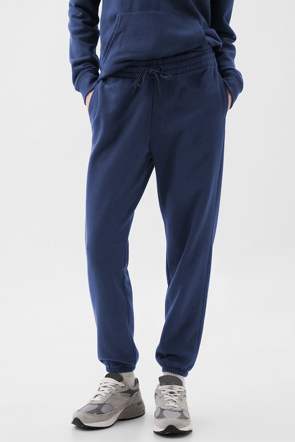 Solid Color Fleece Lined Drawstring Waist Joggers