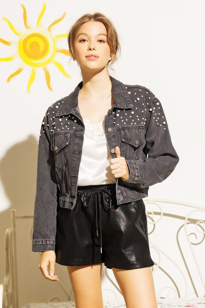 Leather Shorts with Pockets