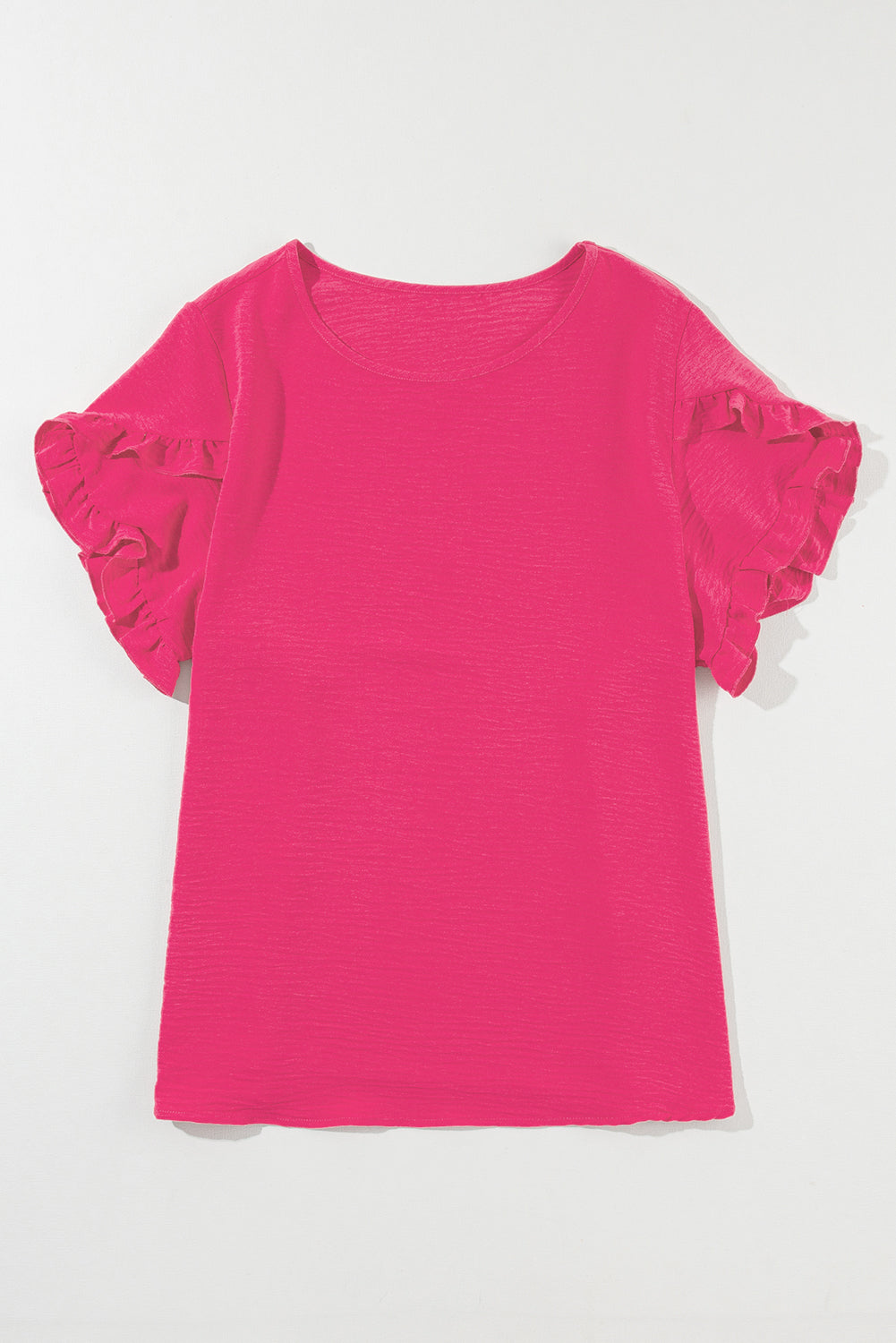 Ruffled Short Sleeve Top in Curvy Size Only