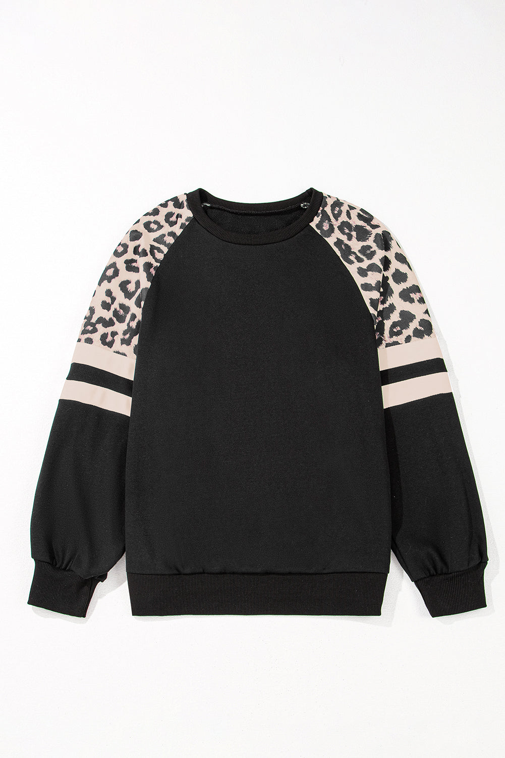 Leopard Print Raglan Sleeve Sweatshirt