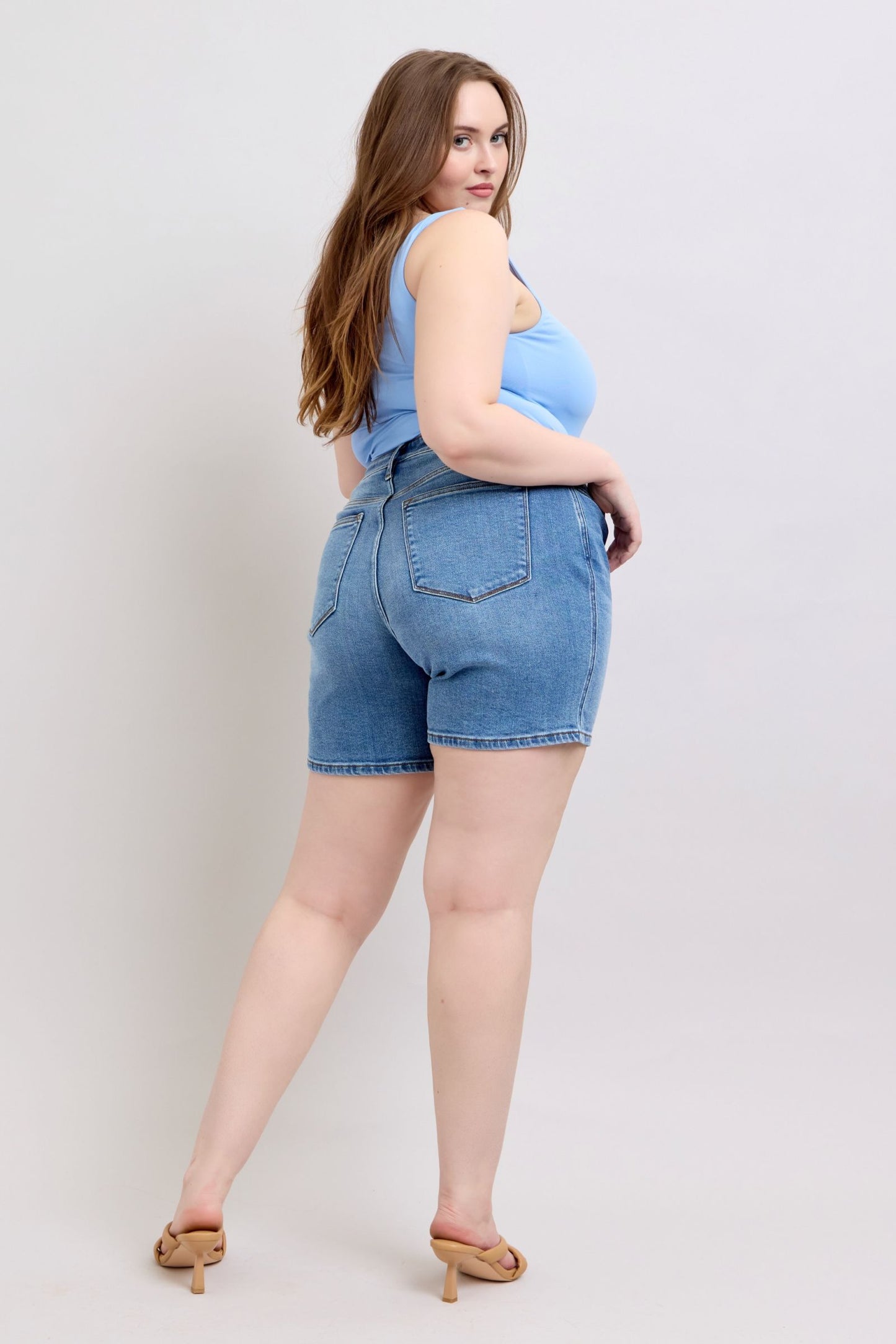 Judy Blue 2 Button Denim Shorts with Pockets