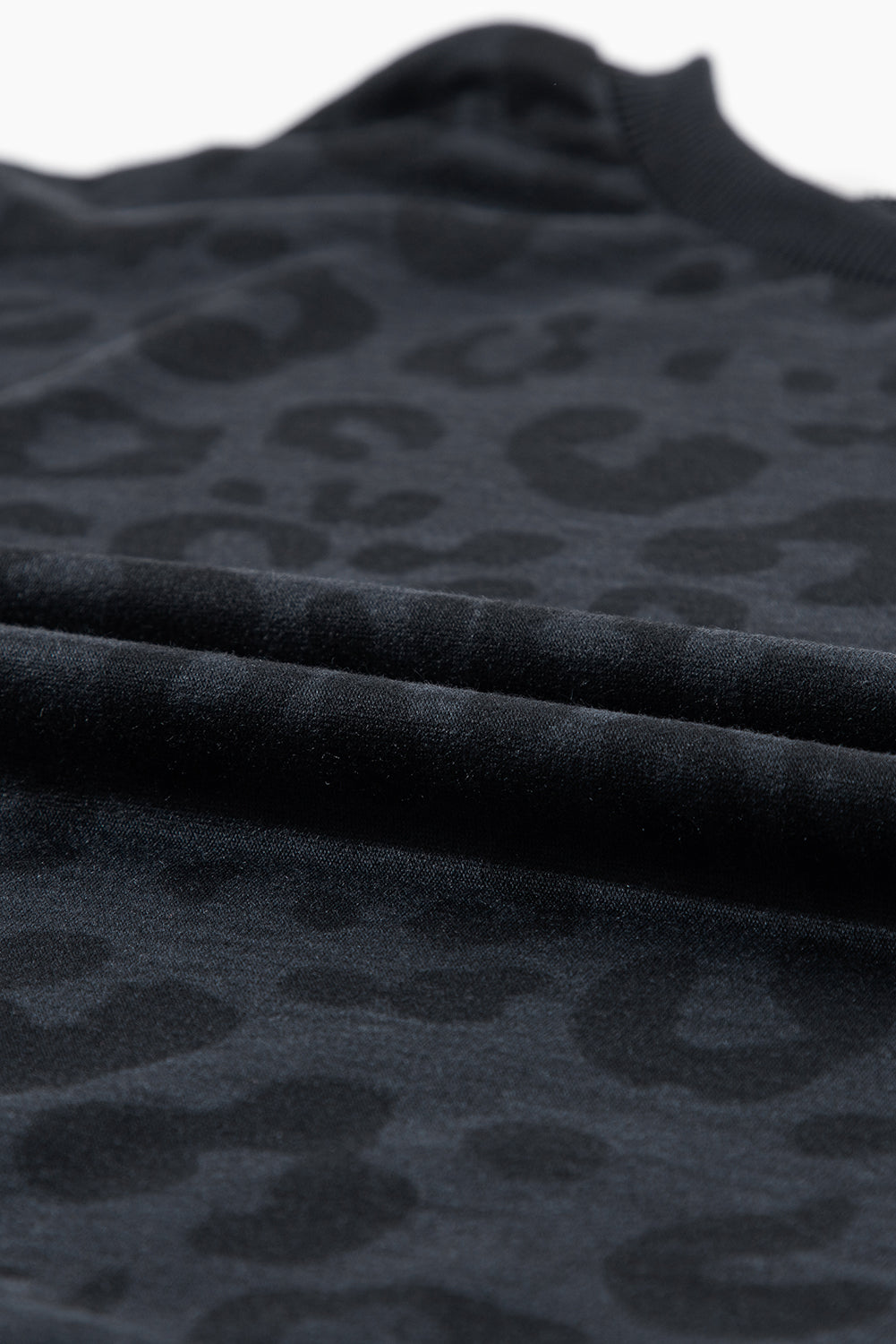 Leopard Long Sleeve Satin Tie Shorts - Two Piece Set in Grey