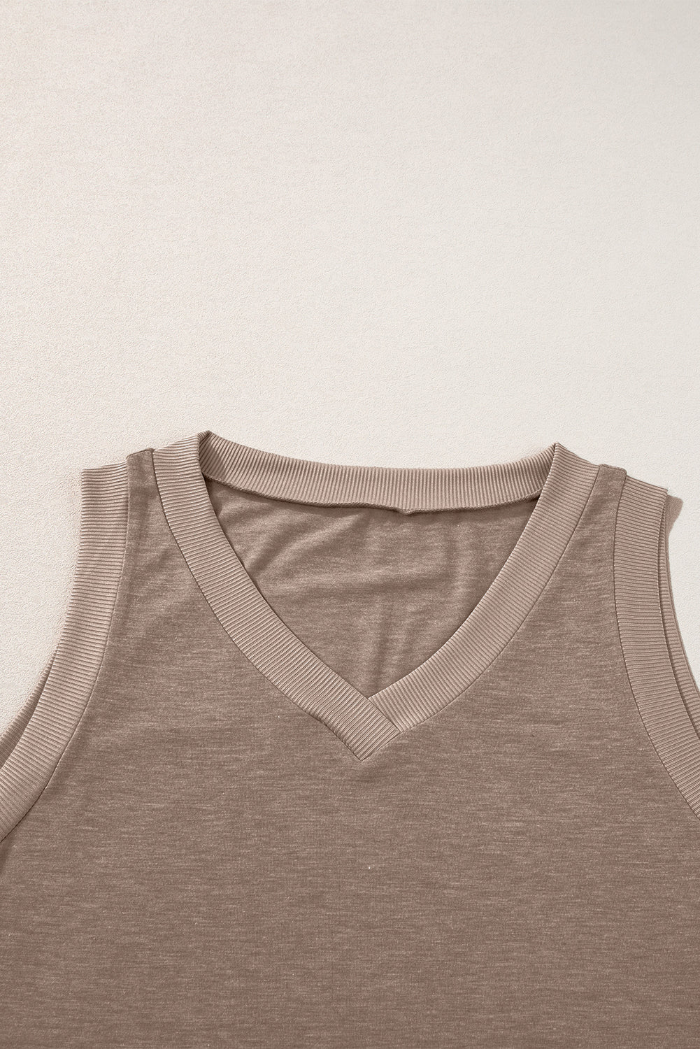 Ribbed V Neck Tank