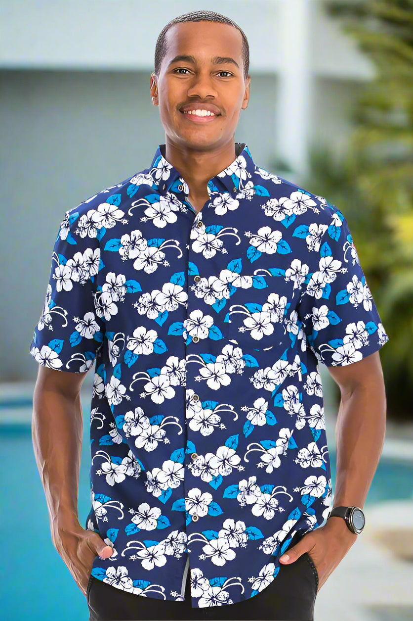 Men's Hawaiian Button Down Collar Shirt