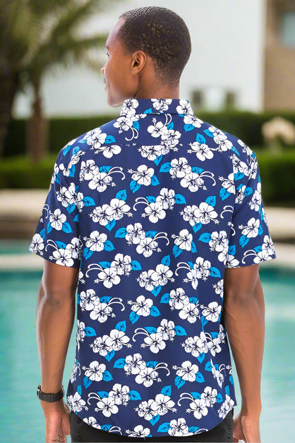Men's Hawaiian Button Down Collar Shirt