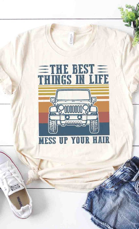 Jeep Life Messy Hair Graphic Tee (MADE IN USA)