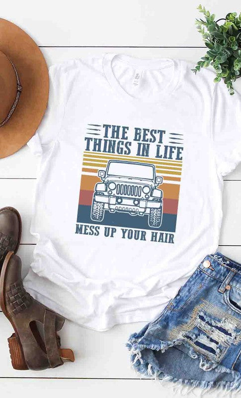 Jeep Life Messy Hair Graphic Tee (MADE IN USA)