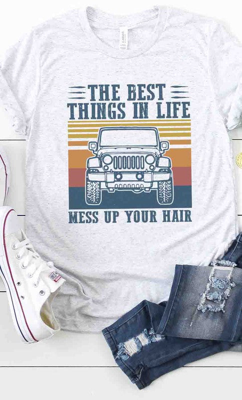 Jeep Life Messy Hair Graphic Tee (MADE IN USA)