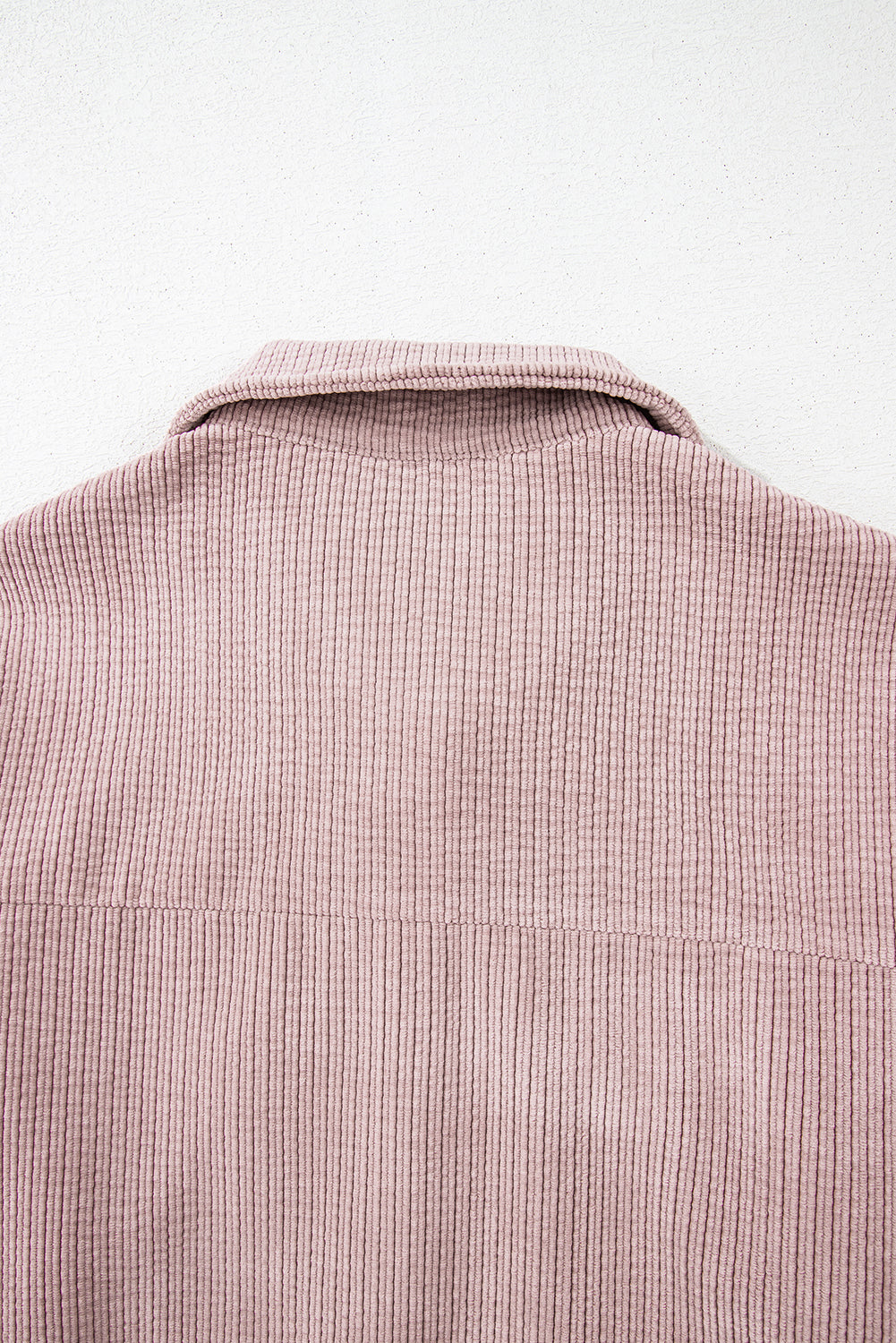 Light Pink Corduroy Flap Pocket Button Up Shacket