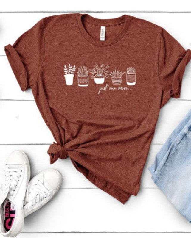 Just One More Succulents Graphic Soft Style Tee
