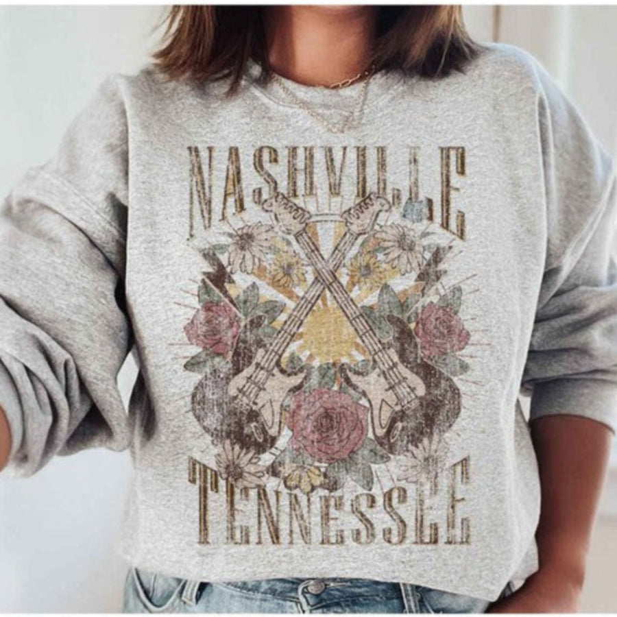 Nashville Tennessee Graphic Sweatshirt in CURVY SIZE ONLY