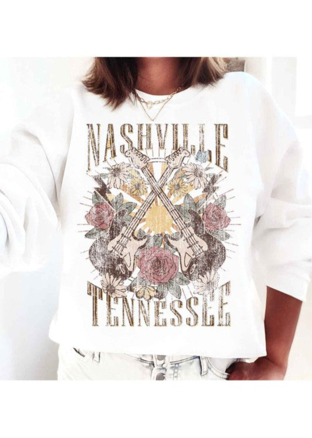 Nashville Tennessee Graphic Sweatshirt in CURVY SIZE ONLY