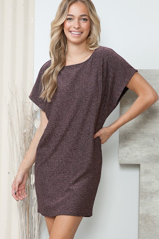 Mauve Low V Back Dress (MADE IN THE USA)