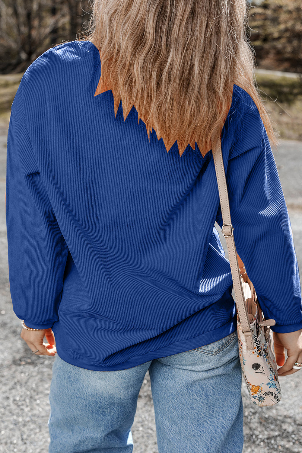 Ribbed Corduroy Oversized Sweatshirt