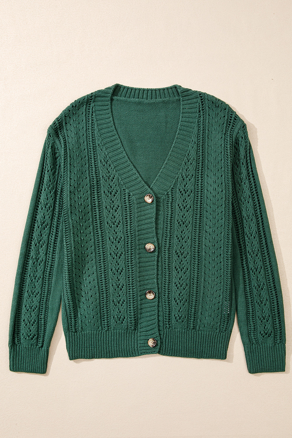 Open Knit Drop Shoulder Sweater Cardigan