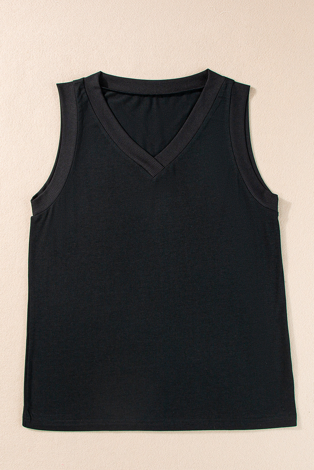 Ribbed V Neck Tank