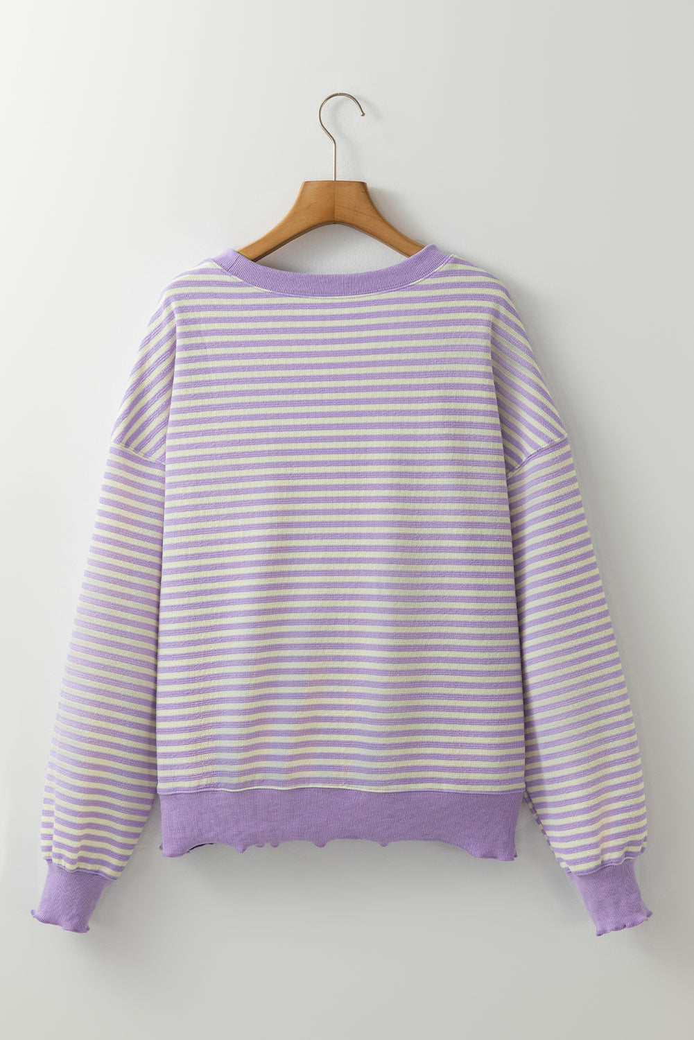 Stripe Loose Drop Shoulder Long Sleeve Top