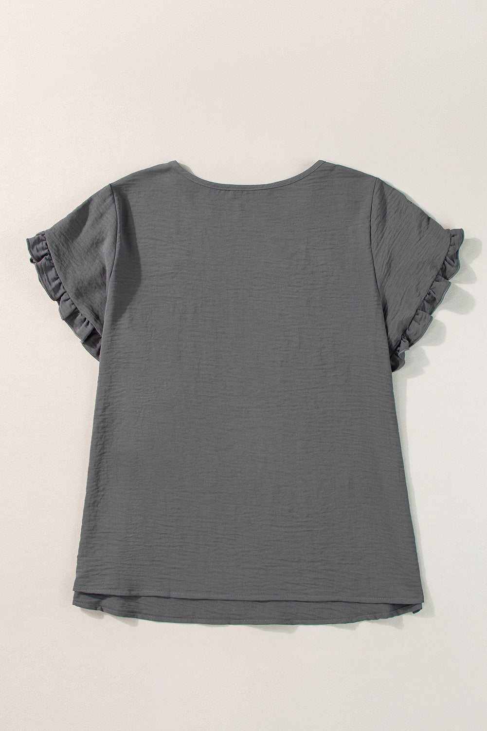 Ruffled Short Sleeve Top in Curvy Size Only