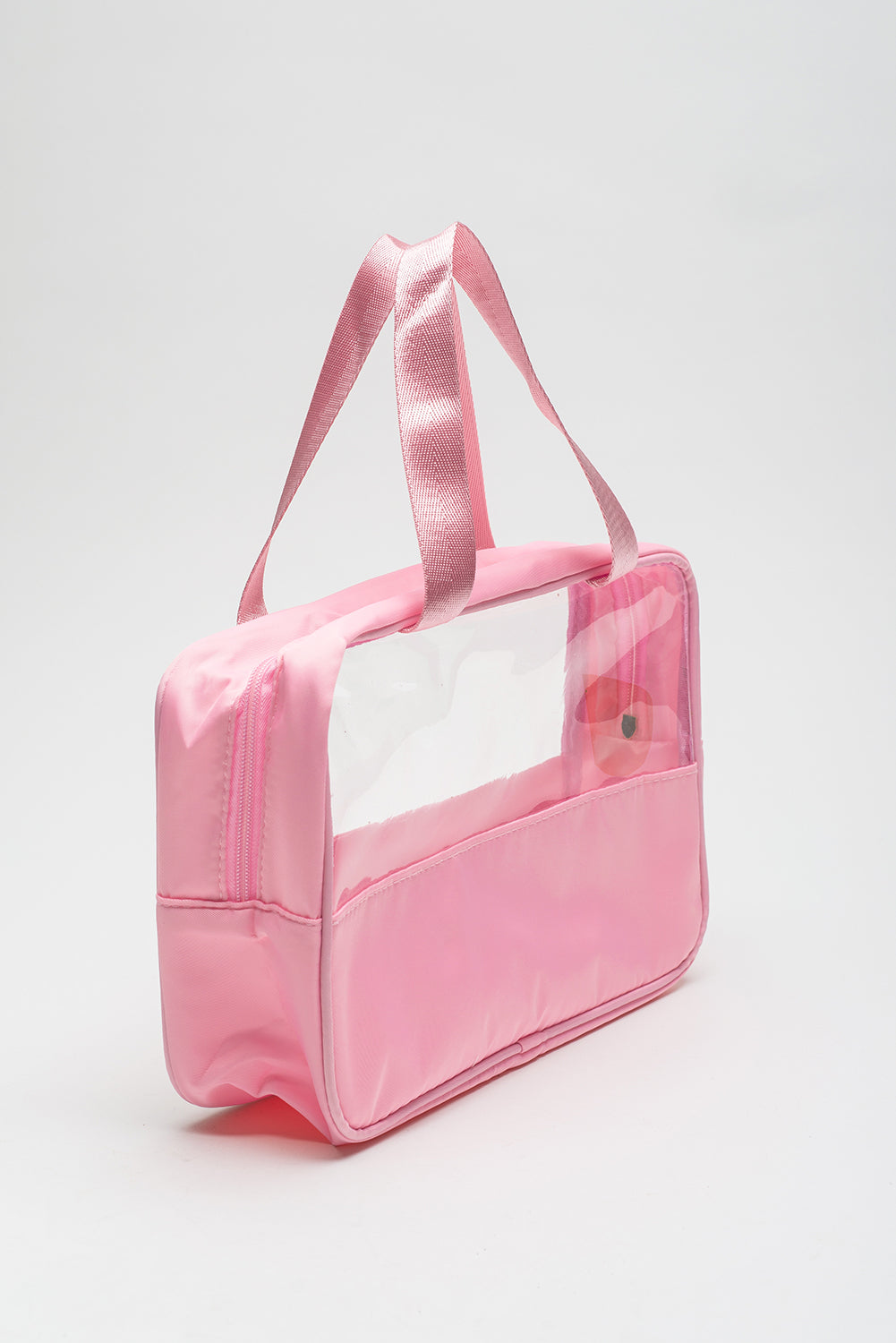 TRAVEL Chenille Letter Clear PVC Makeup Bag