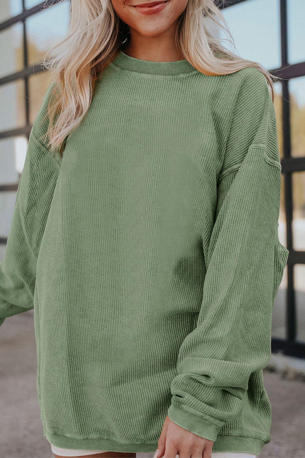 Ribbed Corduroy Oversized Sweatshirt