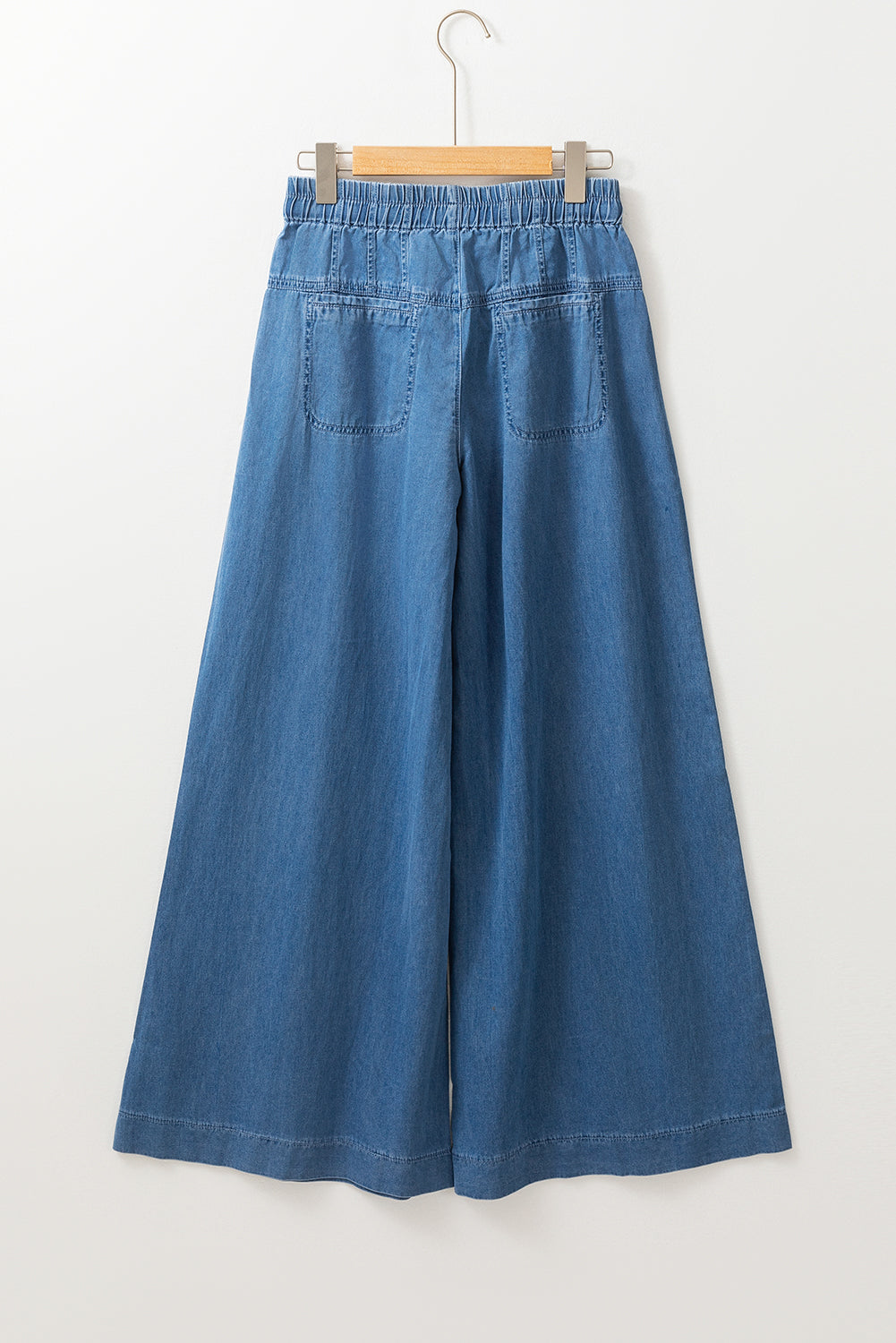 Mineral Wash Button Fly Waist Wide Leg Jeans