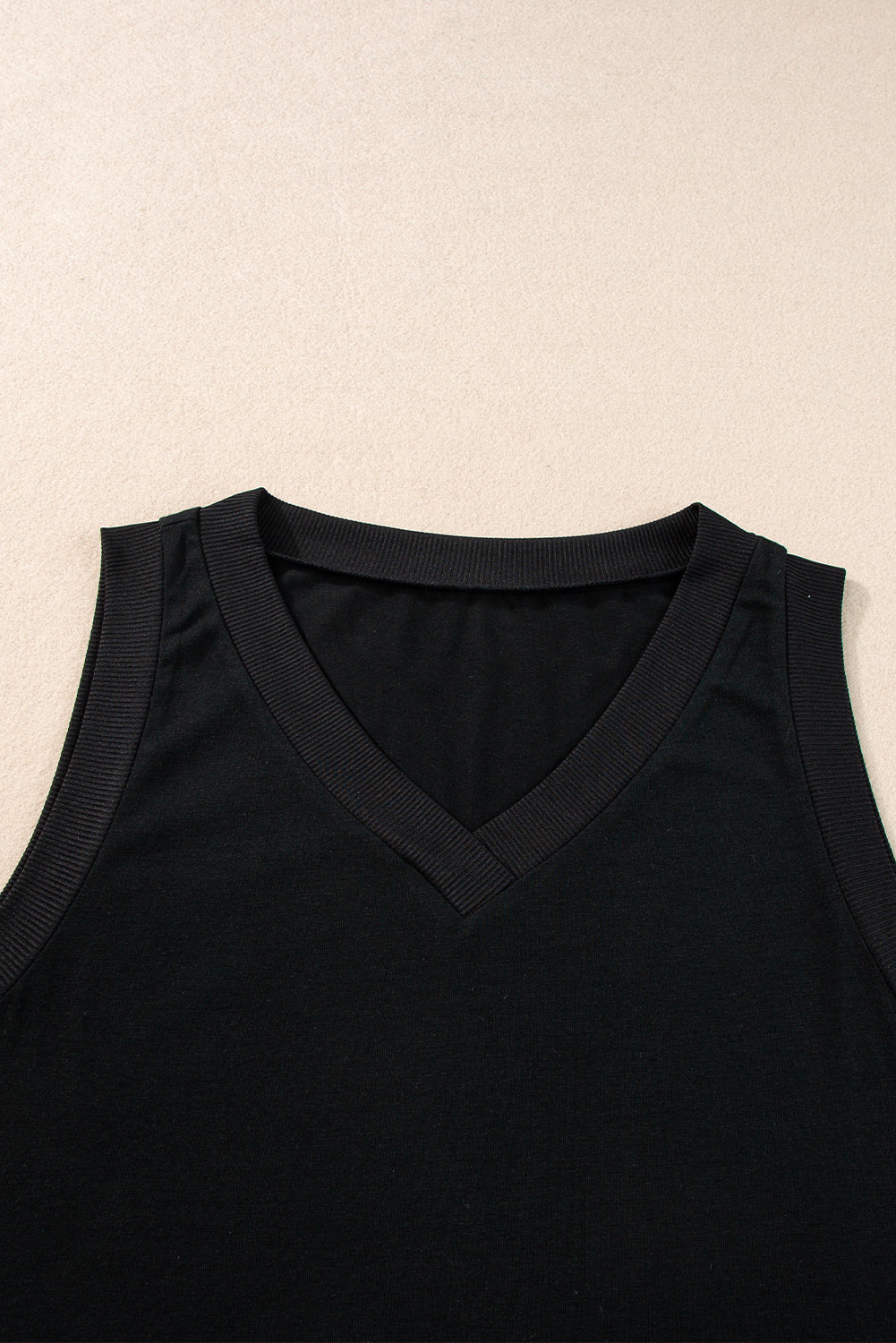 Ribbed V Neck Tank