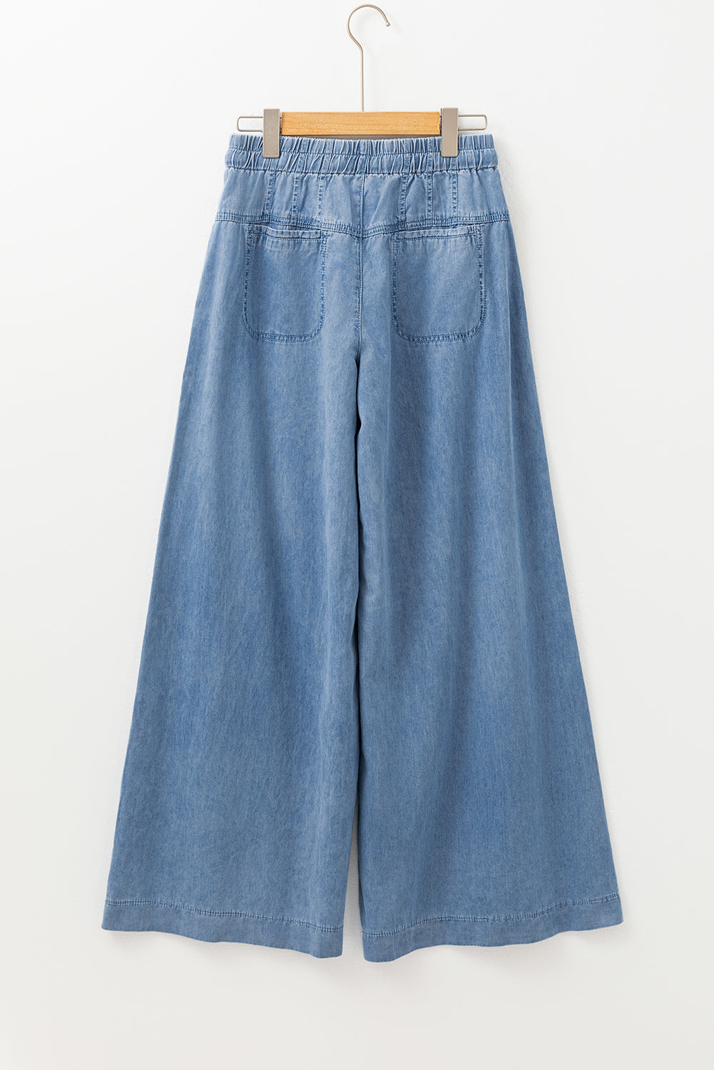 Mineral Wash Button Fly Waist Wide Leg Jeans