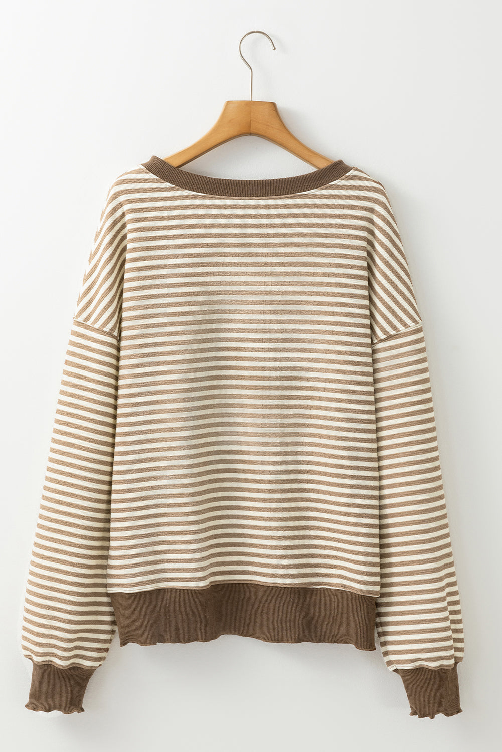 Stripe Loose Drop Shoulder Long Sleeve Top