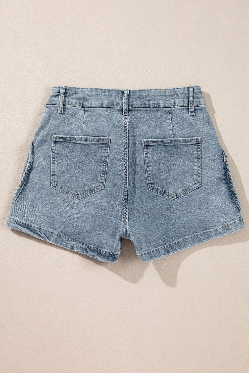 Studded Acid Wash Jean Shorts