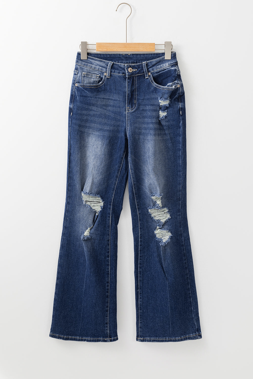 Mineral Wash High Rise Ripped Jeans