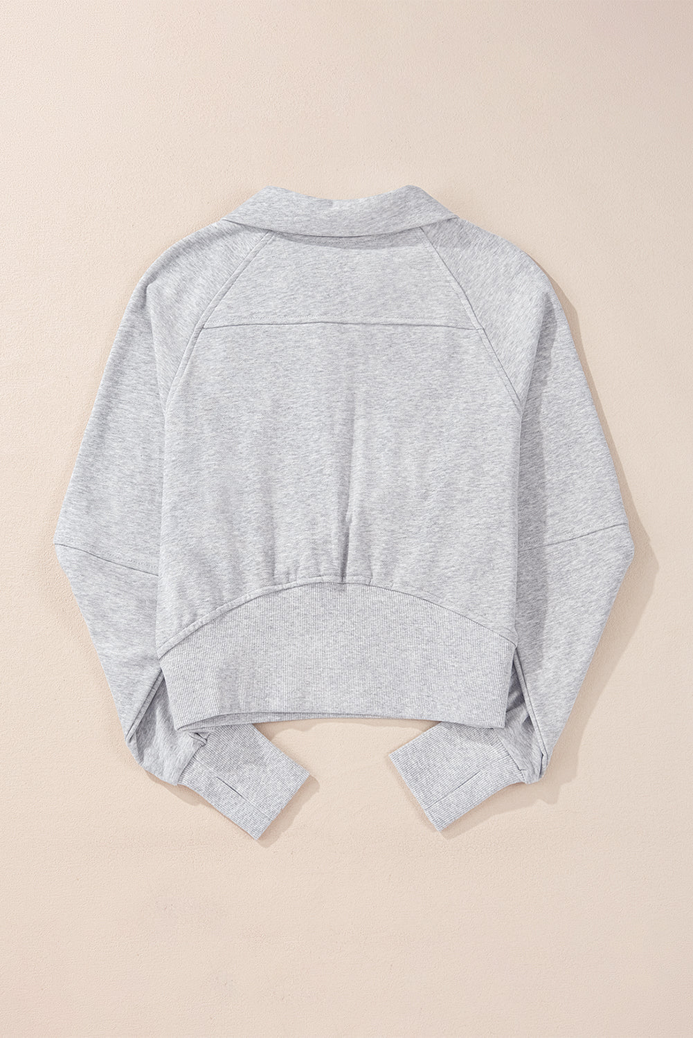 Quarter Zip Stand Neck Kangaroo Pocket Sweatshirt