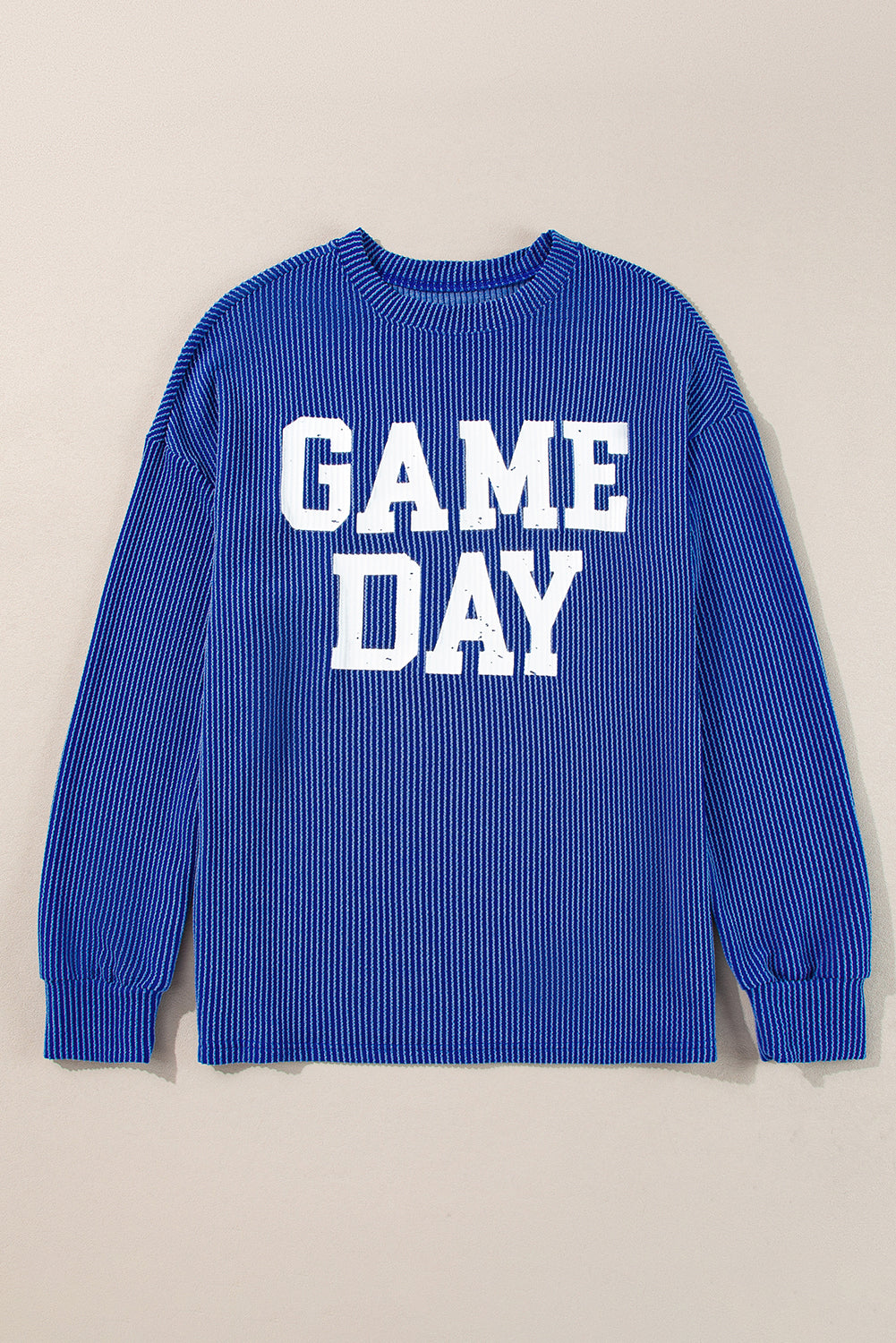 Bluing Corded GAME DAY Long Sleeve Top