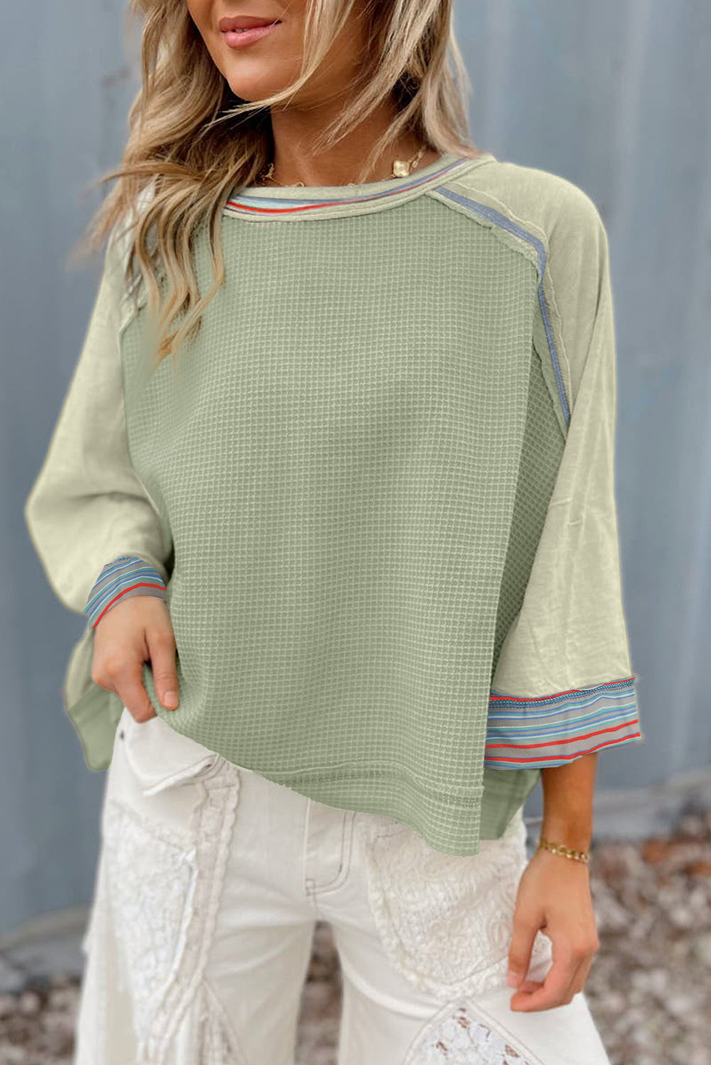 Meadow Mist Green Waffle Knit Top