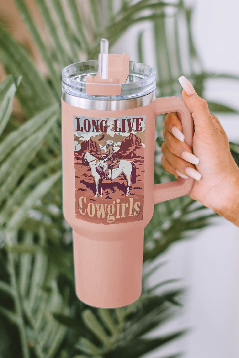 Long Live Cowgirls Stainless Double Insulated Cup 40oz in Pink