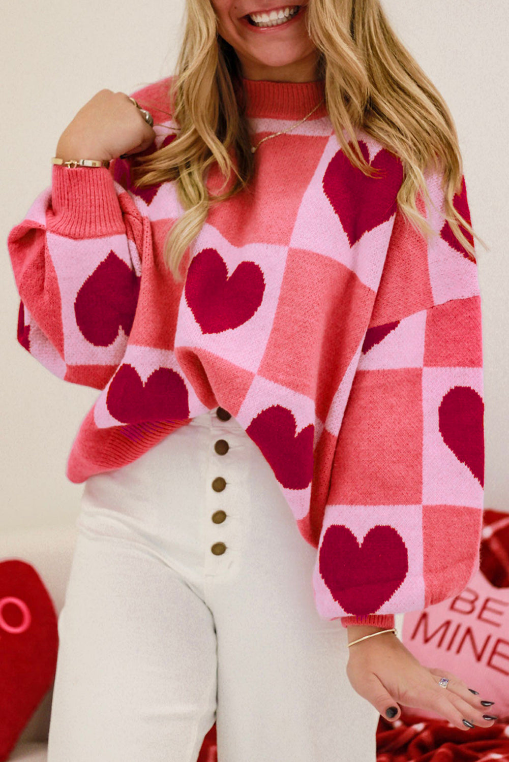 Pink Valentine Sweater in CURVY SIZE ONLY