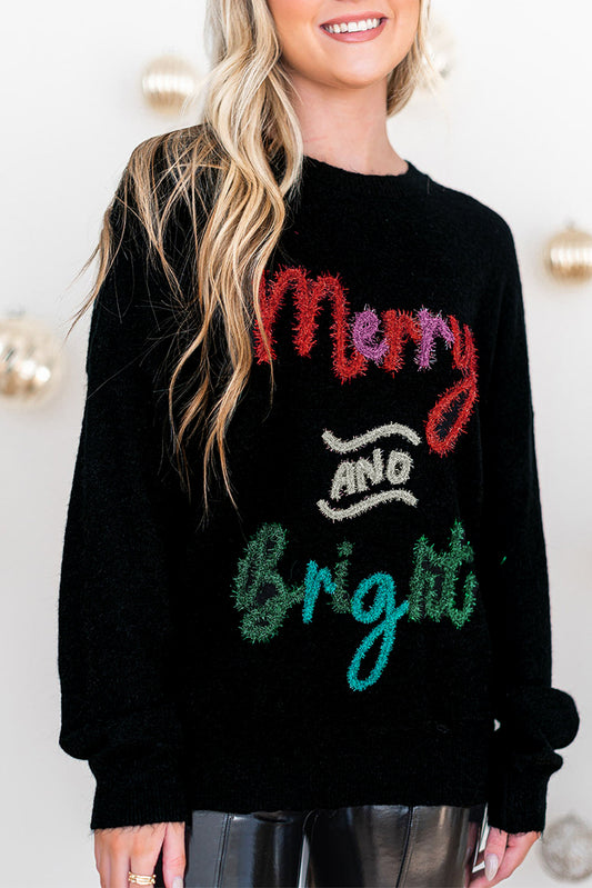 Tinsel Merry & Bright Graphic Christmas Sweater