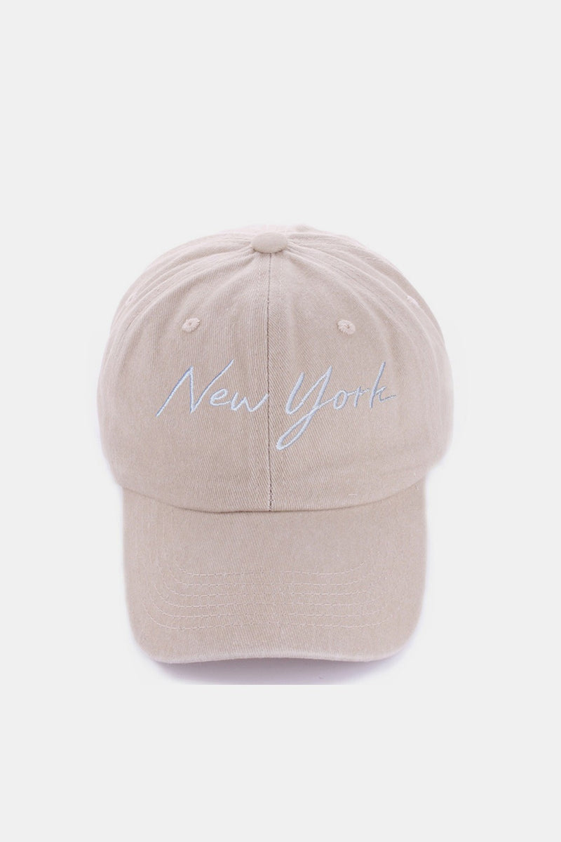 Washed New York Embroidered Baseball Cap