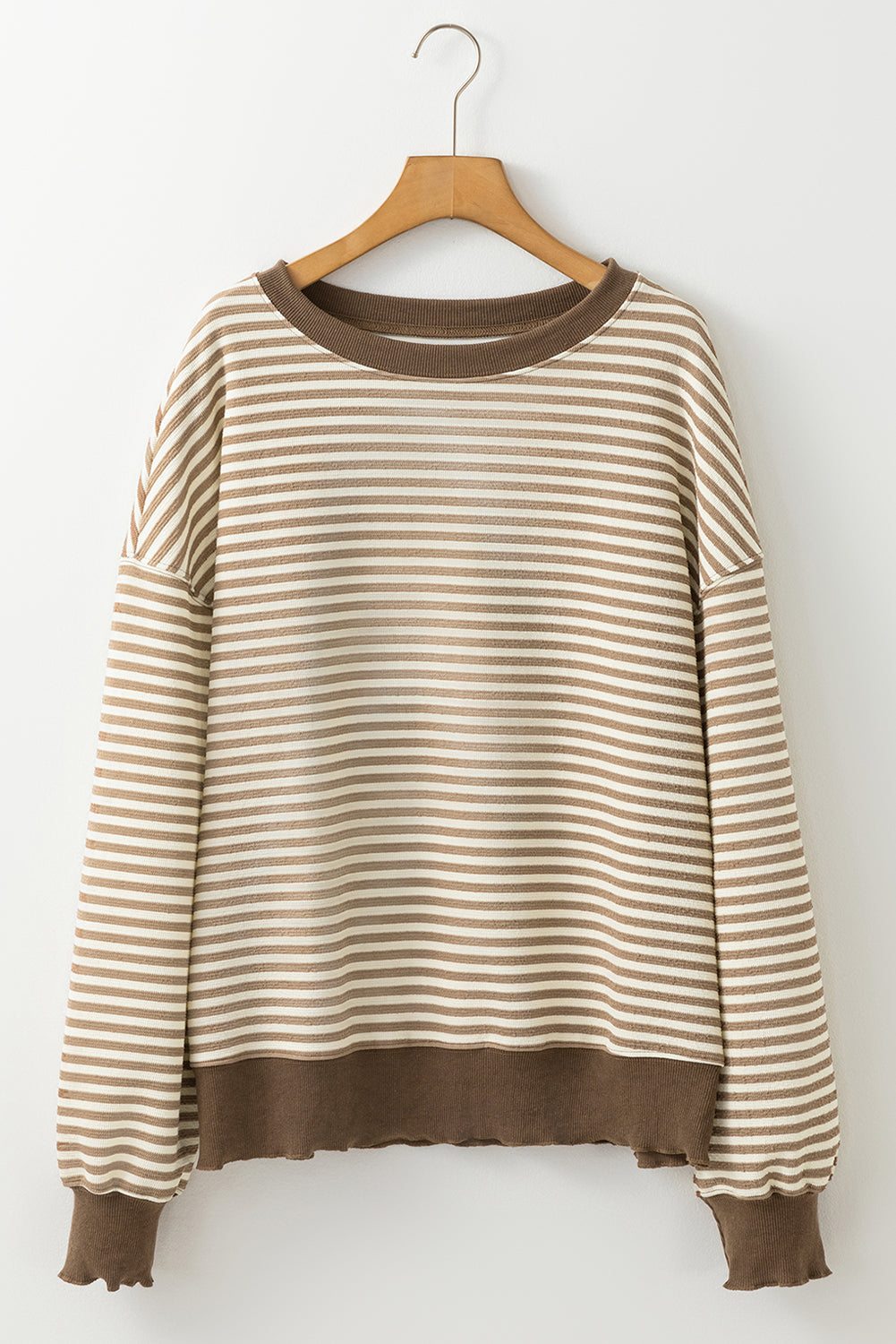 Stripe Loose Drop Shoulder Long Sleeve Top