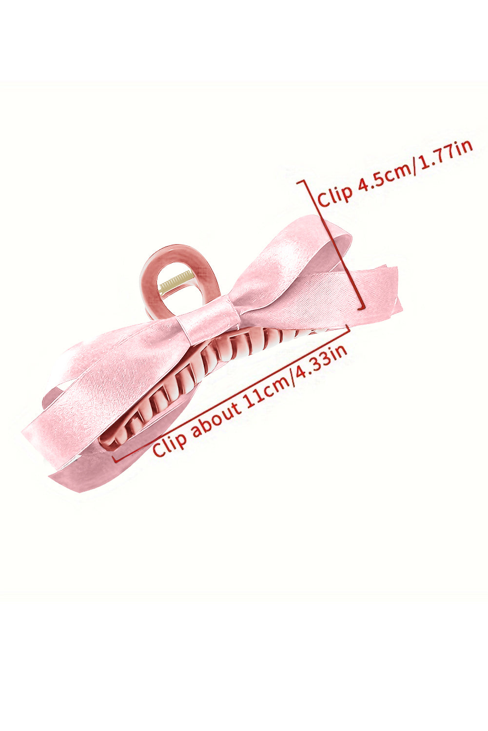 Bow Decor Large Hair Claw Clip in Pink