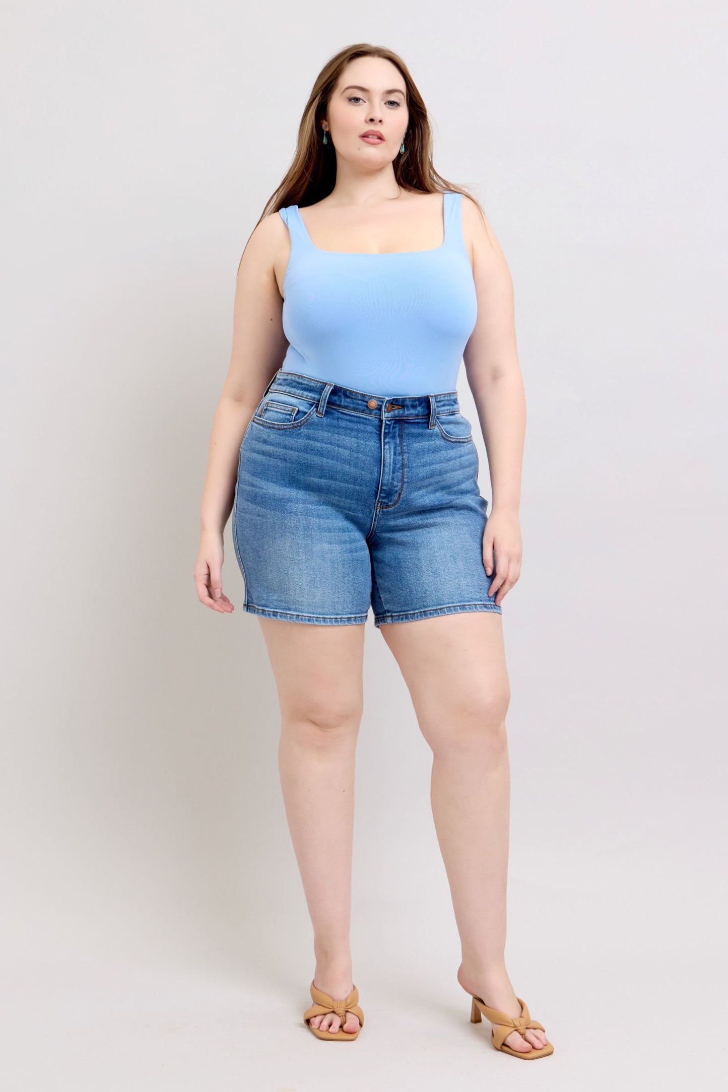 Judy Blue 2 Button Denim Shorts with Pockets