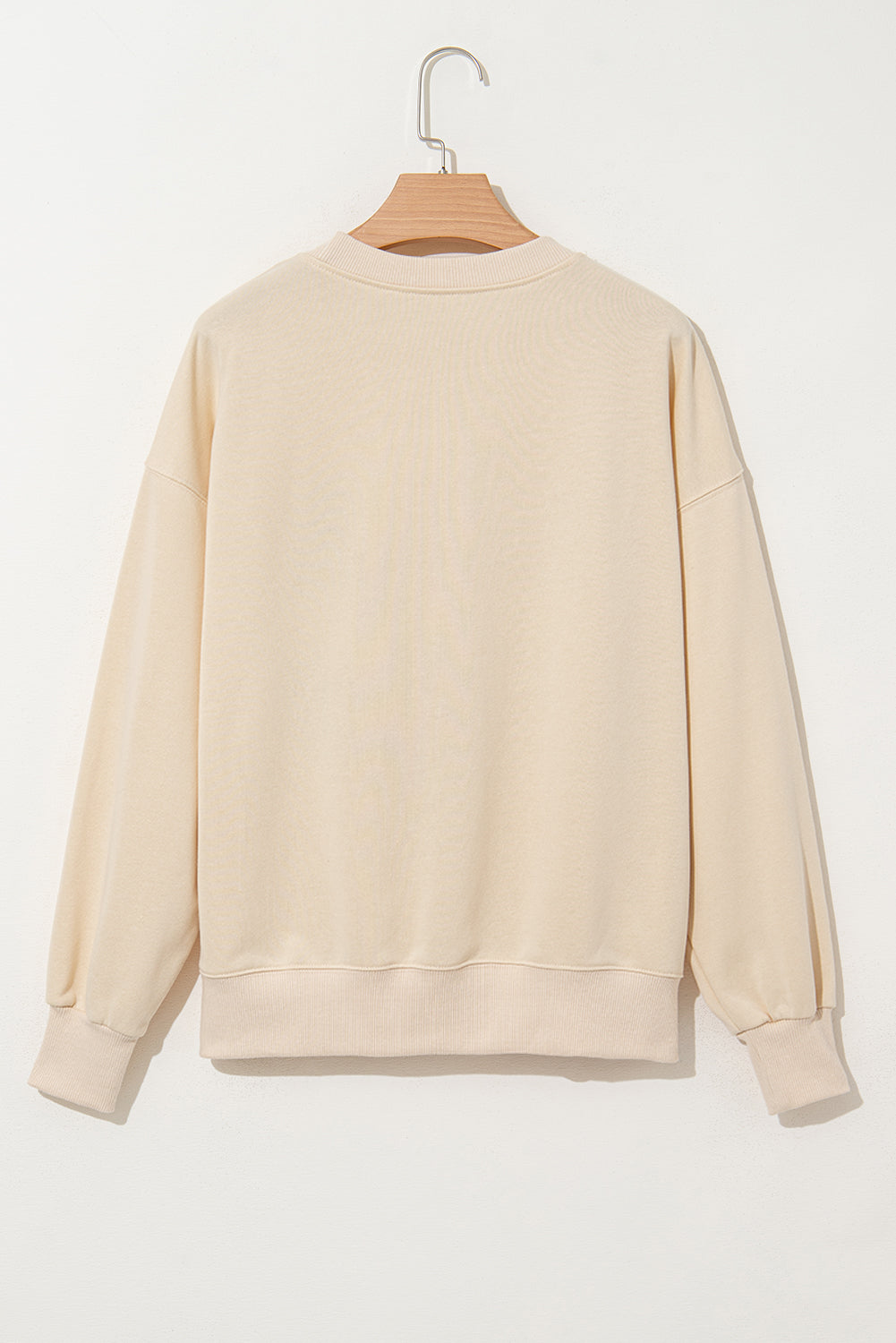 Apricot THANKS Chenille Embroidered Sweatshirt